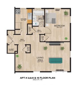 APT #2-6-10-15-100 Floor Plan