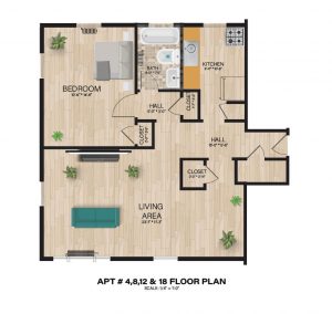 APT #4-8-12-18-100 Floor Plan